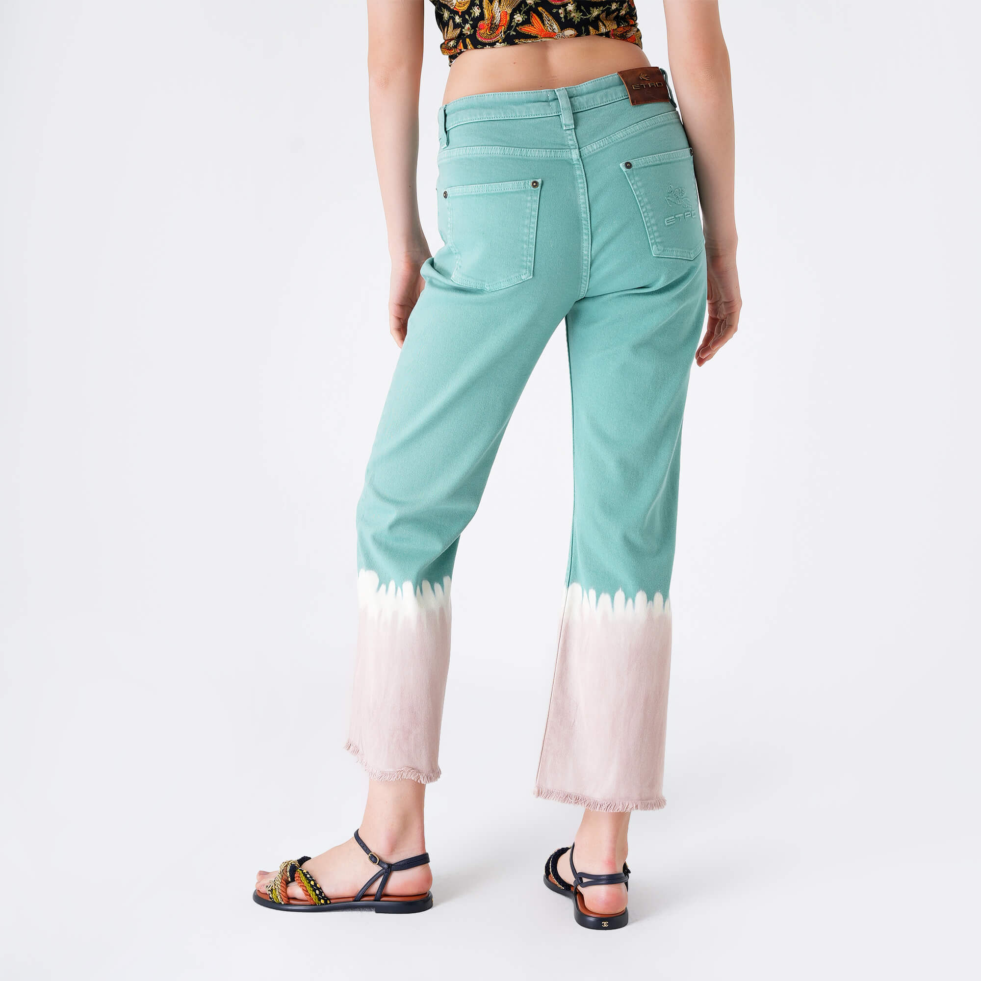 Etro - Nile Green Batic Print Cotton Pants